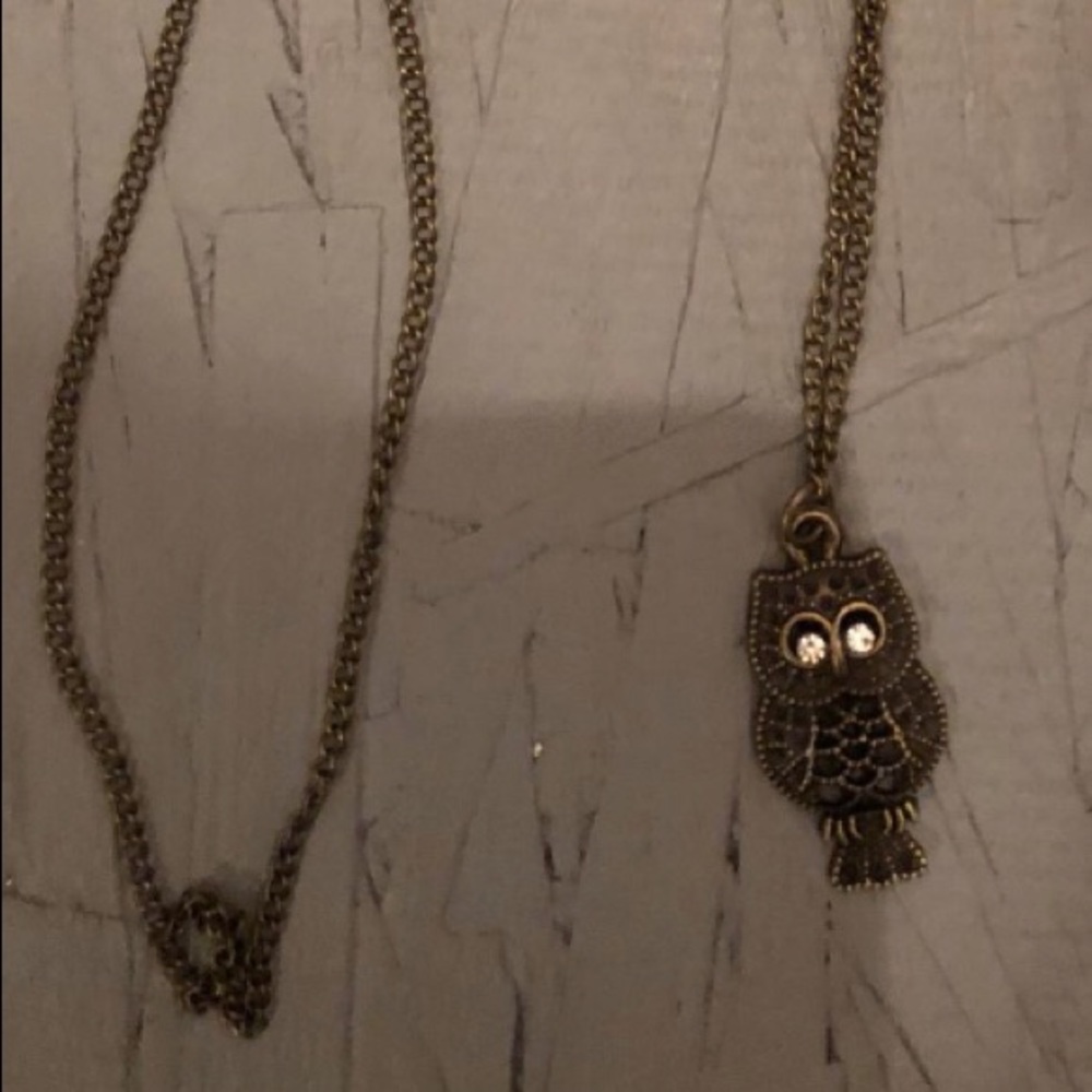 Gold owl necklace 2 for $16